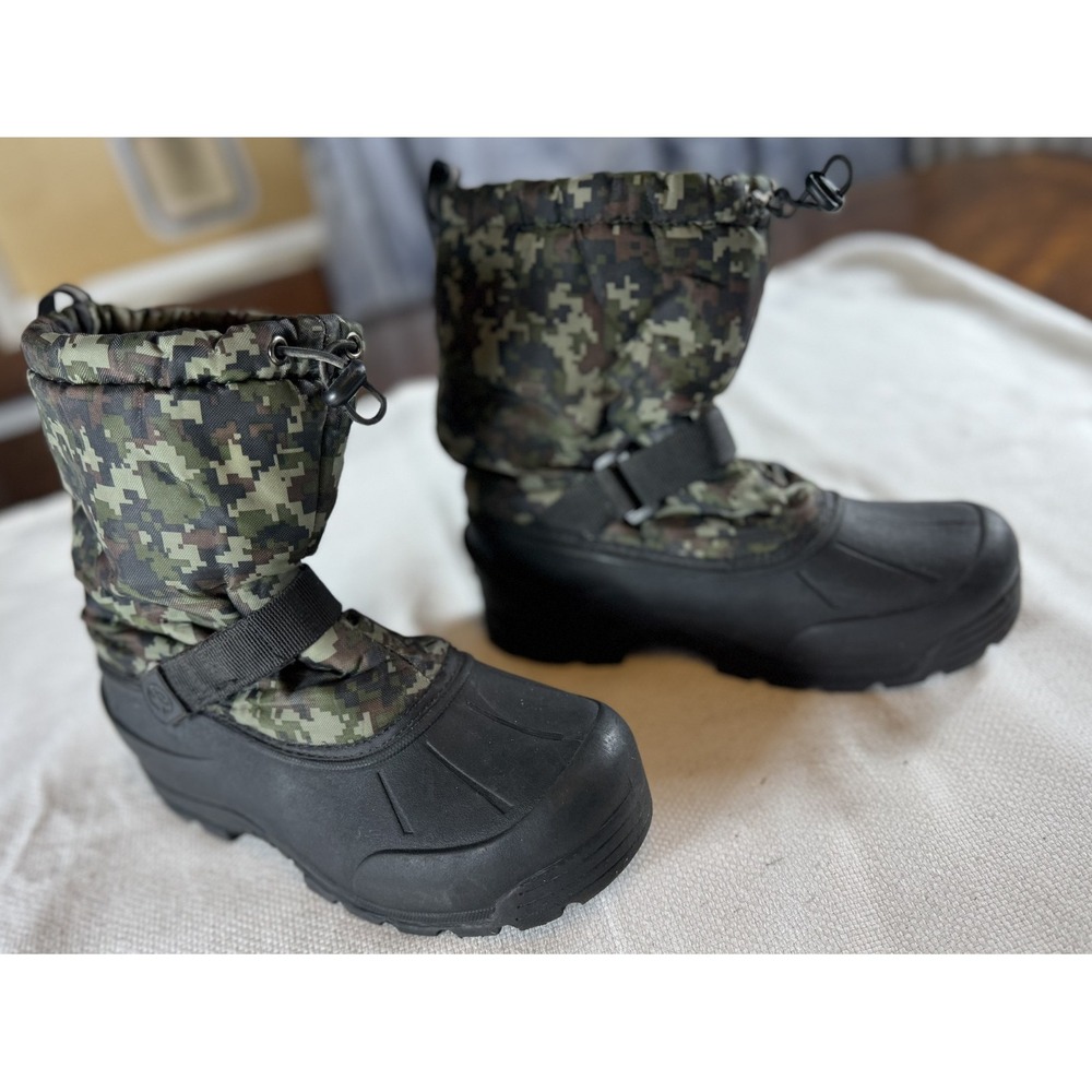 Northside Boots Youth Size 7 Camo Thinsulate Waterproof Winter Faux Fur Lined Sh - Picture 2 of 10